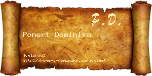 Ponert Dominika névjegykártya